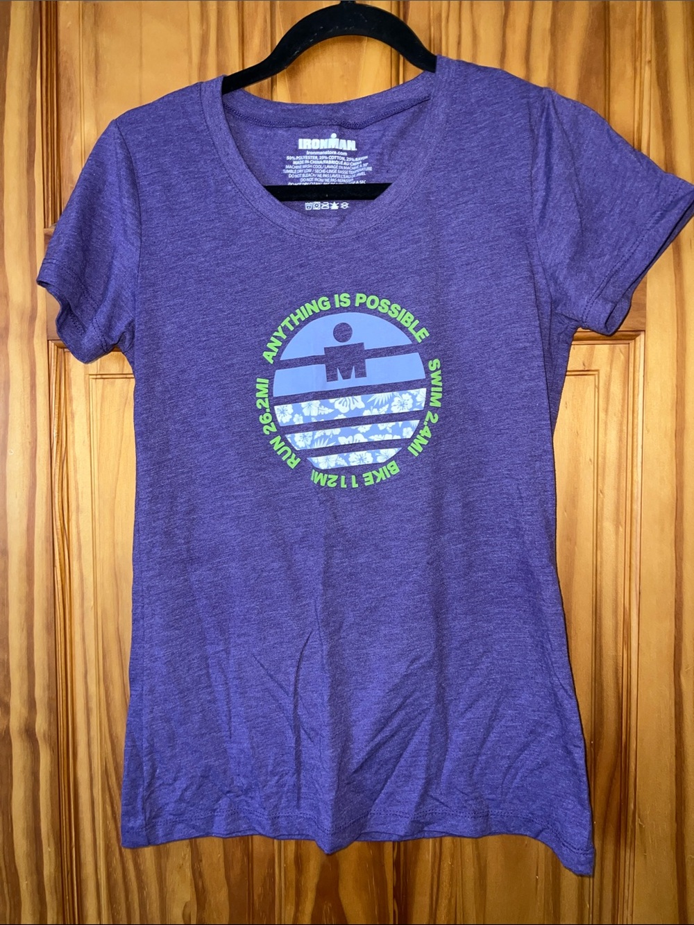 Iron Man Purple Graphic Short Sleeve Tee Heathered Purple for Women
